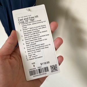 Lululemon Yoga Pants Size 8 NWT Fast & Free Crop